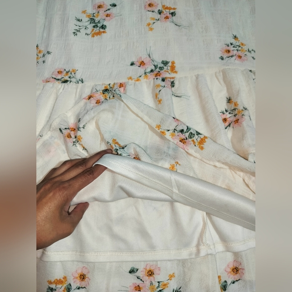 🆕 Lily Rose Ivory floral midi dress sleeveless tiered size M - Picture 5 of 12